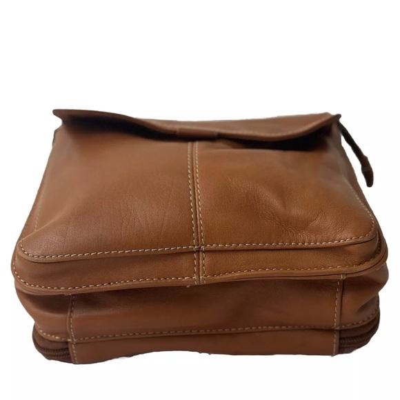 Fossil Brown crossbody bag leather Vintage Double Zip Flap Travel Purse Magnetic - Picture 10 of 15